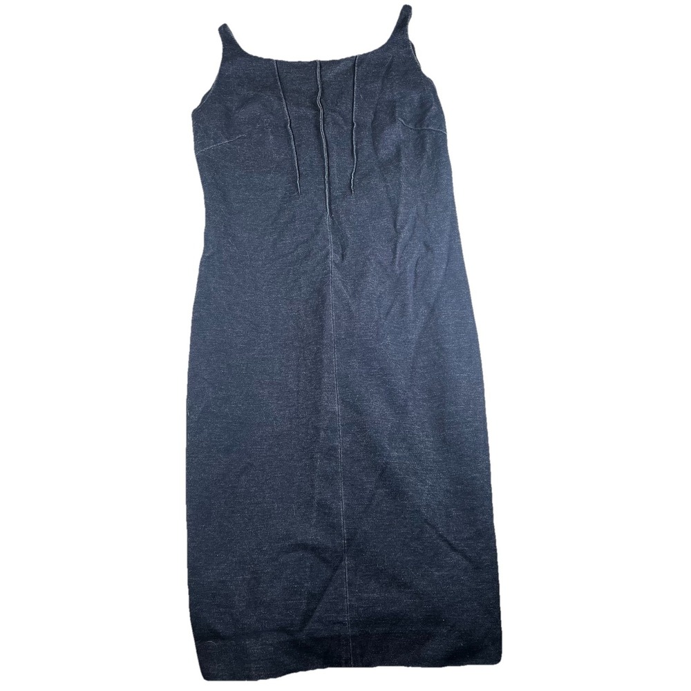 VTG Les Copains Jean Linen Sleeveless High Neck Dress Size 8